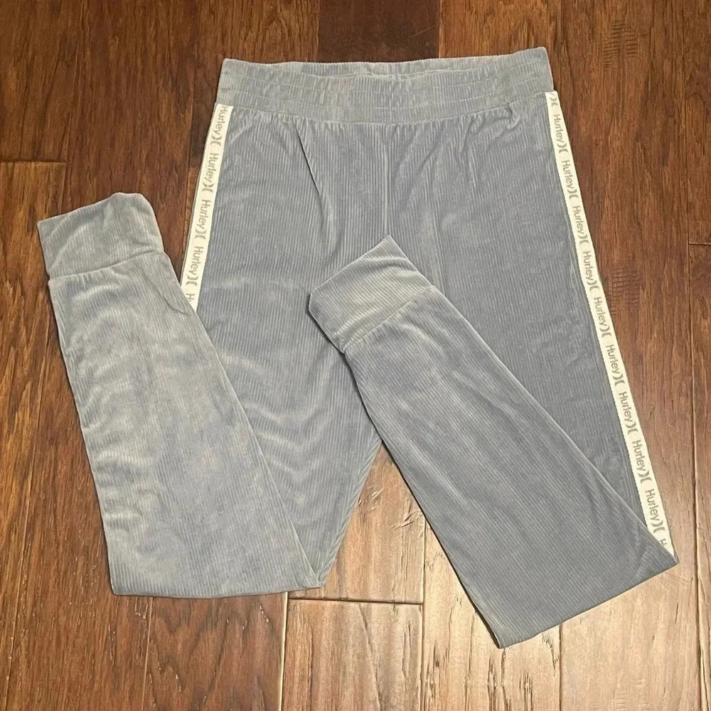 Hurley Light Blue Ribbed Joggers Leggings Size Medium